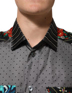 Dolce & Gabbana Multicolor Patchwork Long Sleeves Silk Shirt - Zeiniez