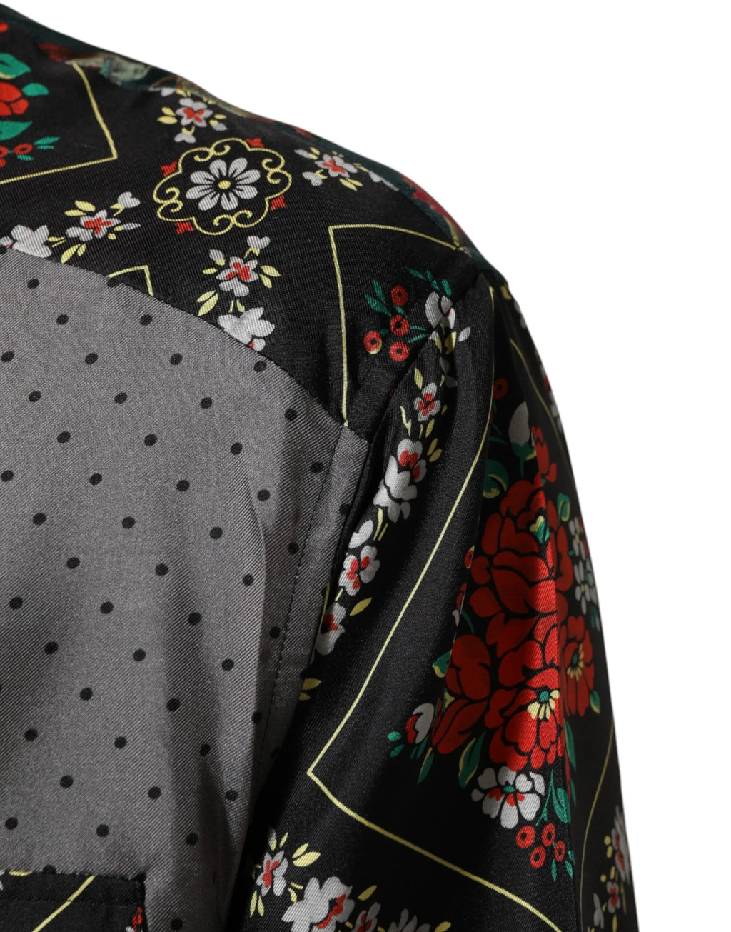 Dolce & Gabbana Multicolor Patchwork Long Sleeves Silk Shirt - Zeiniez