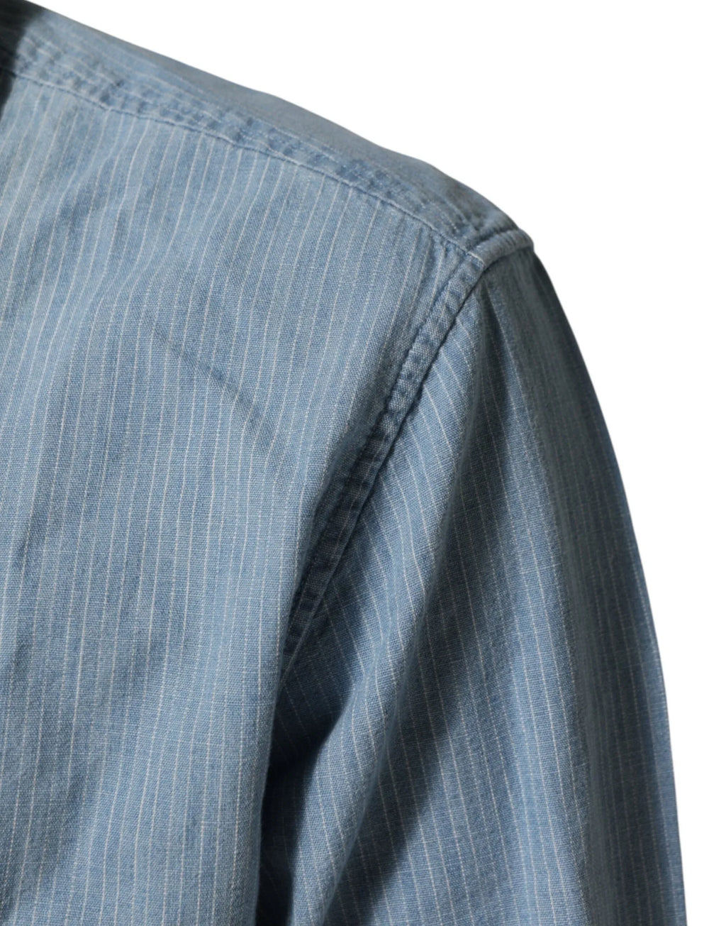 Deperlu Blue Denim Regular Fit Collared Long Sleeve Men Shirt - Zeiniez