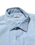 Deperlu Blue Denim Regular Fit Collared Long Sleeve Men Shirt - Zeiniez