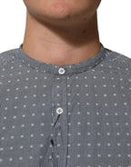 AGLINI Gray Polka Dot Cotton Button Down Long Sleeves Shirt - Zeiniez