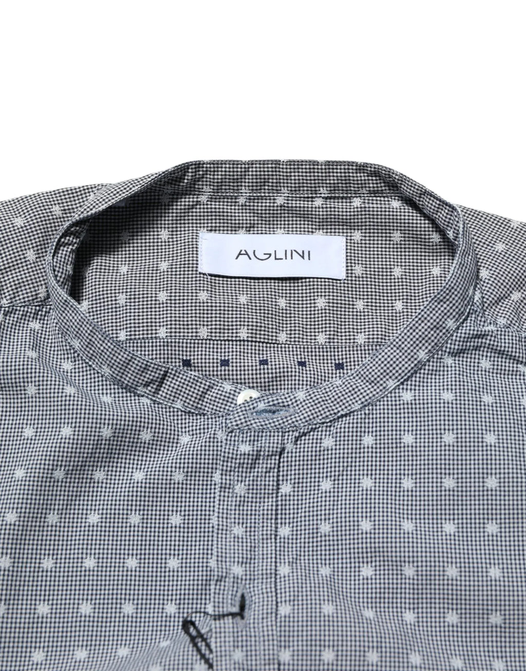 AGLINI Gray Polka Dot Cotton Button Down Long Sleeves Shirt - Zeiniez