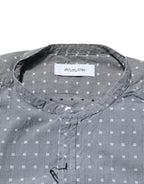 AGLINI Gray Polka Dot Cotton Button Down Long Sleeves Shirt - Zeiniez