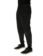 Dondup Black Mid Waist Cropped Corduroy Men Trouser Pants - Zeiniez