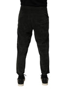 Dondup Black Mid Waist Cropped Corduroy Men Trouser Pants - Zeiniez