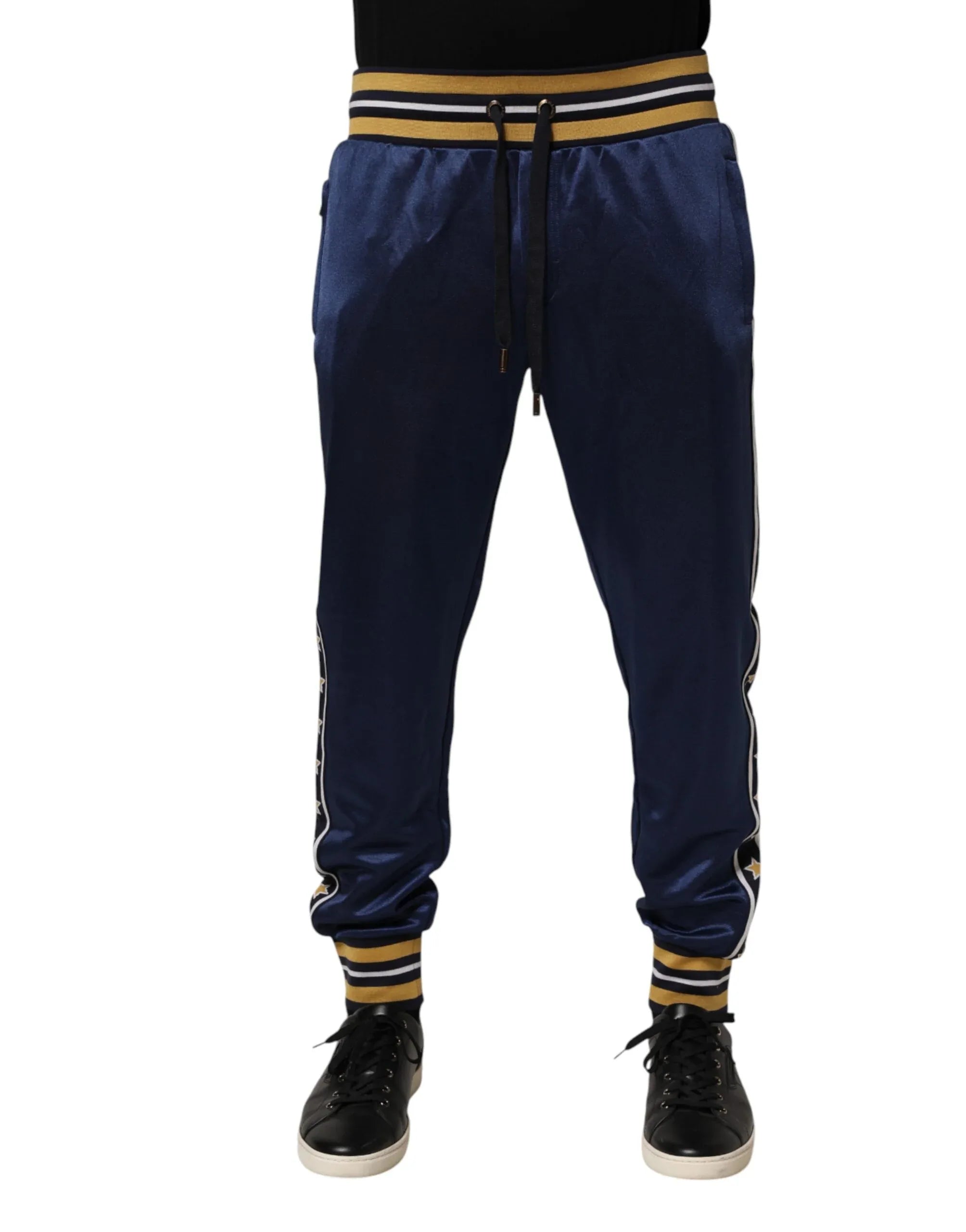 Dolce & Gabbana Blue Nylon Jogger Mid Waist Trouser Pants - Zeiniez