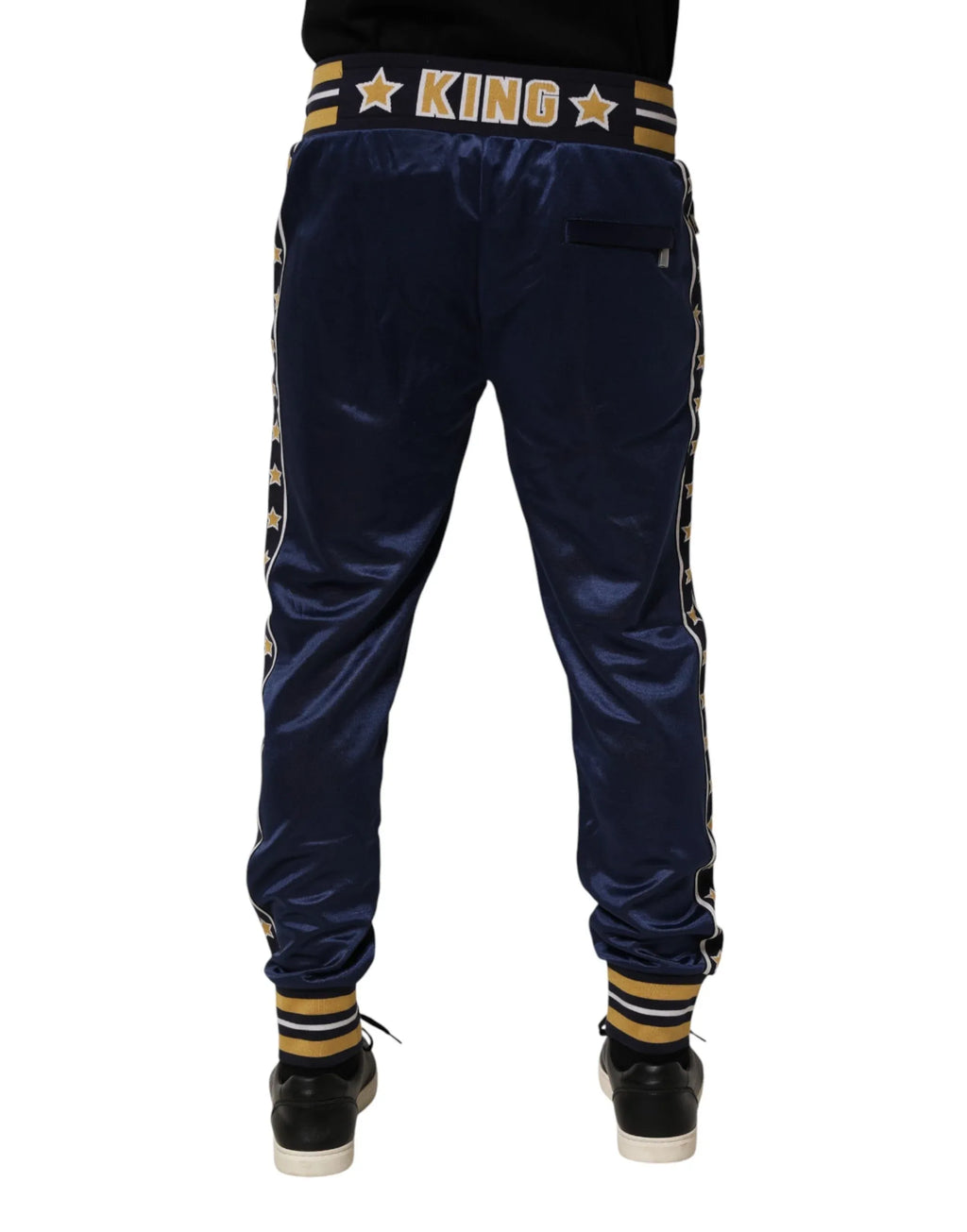 Dolce & Gabbana Blue Nylon Jogger Mid Waist Trouser Pants - Zeiniez