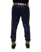 Dolce & Gabbana Blue Nylon Jogger Mid Waist Trouser Pants - Zeiniez