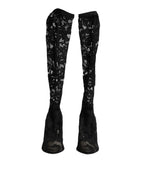Dolce & Gabbana Black Pumps Taormina Lace Socks Boots Shoes - Zeiniez