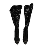 Dolce & Gabbana Black Pumps Taormina Lace Socks Boots Shoes - Zeiniez