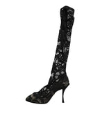 Dolce & Gabbana Black Pumps Taormina Lace Socks Boots Shoes - Zeiniez