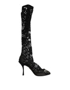 Dolce & Gabbana Black Pumps Taormina Lace Socks Boots Shoes - Zeiniez