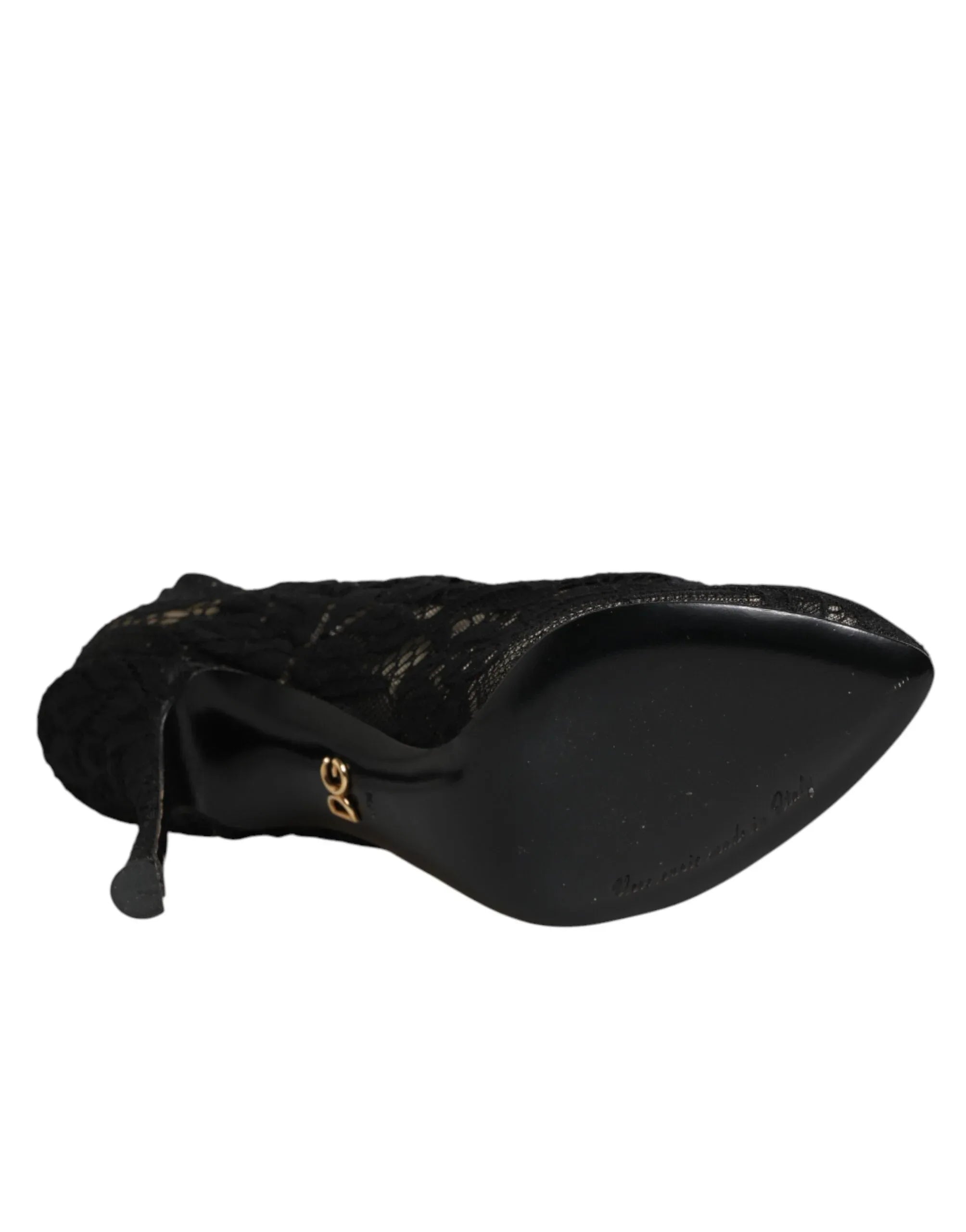 Dolce & Gabbana Black Pumps Taormina Lace Socks Boots Shoes - Zeiniez