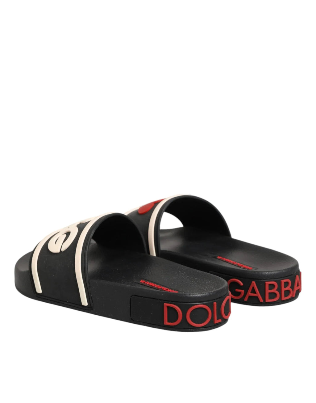 Dolce & Gabbana Black Rubber Slides Sandals Beachwear Shoes - Zeiniez