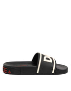 Dolce & Gabbana Black Rubber Slides Sandals Beachwear Shoes - Zeiniez