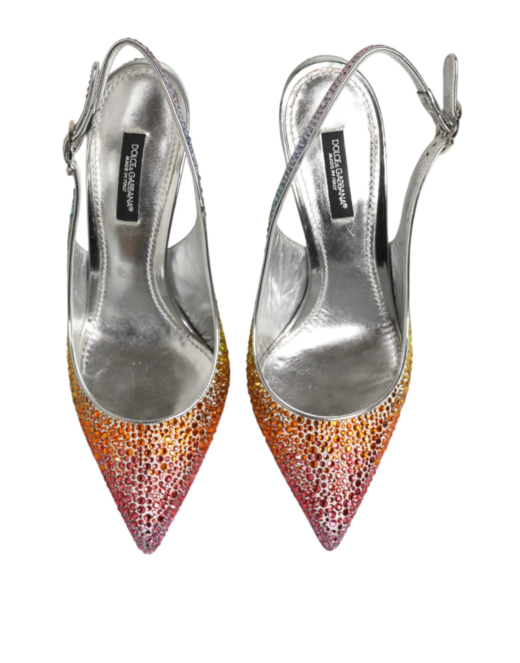 Dolce & Gabbana Multicolor Sequin Slingback Pumps Shoes - Zeiniez