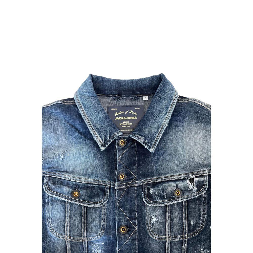 Jack & Jones Blue Cotton Men's Denim Jacket - Zeiniez