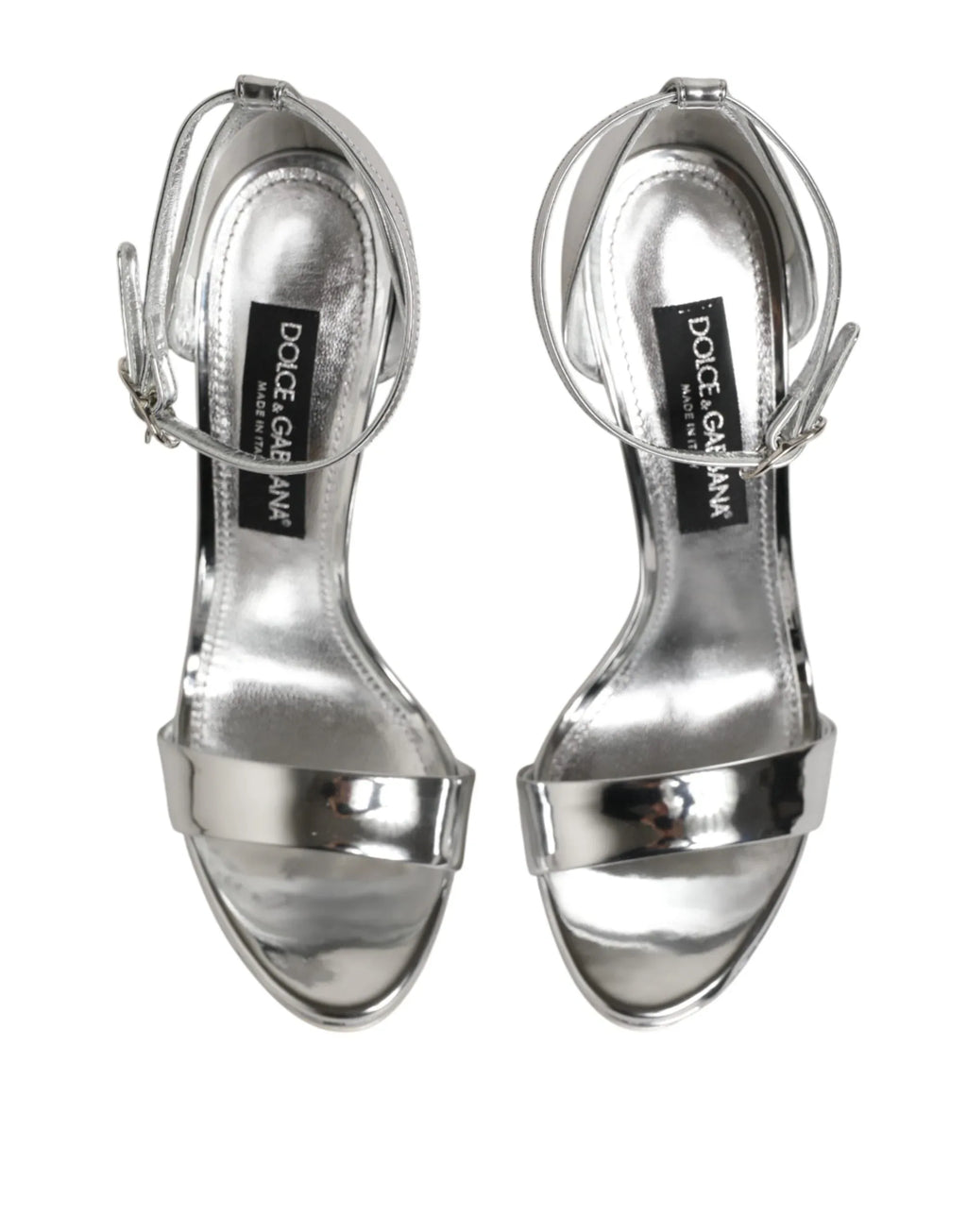 Dolce & Gabbana Silver Leather Platform Keira Sandals Shoes - Zeiniez