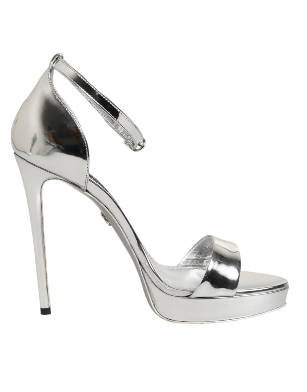 Dolce & Gabbana Silver Leather Platform Keira Sandals Shoes - Zeiniez