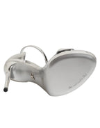 Dolce & Gabbana Silver Leather Platform Keira Sandals Shoes - Zeiniez