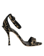 Dolce & Gabbana Gold Leopard Ankle Strap Heels Sandals Shoes - Zeiniez
