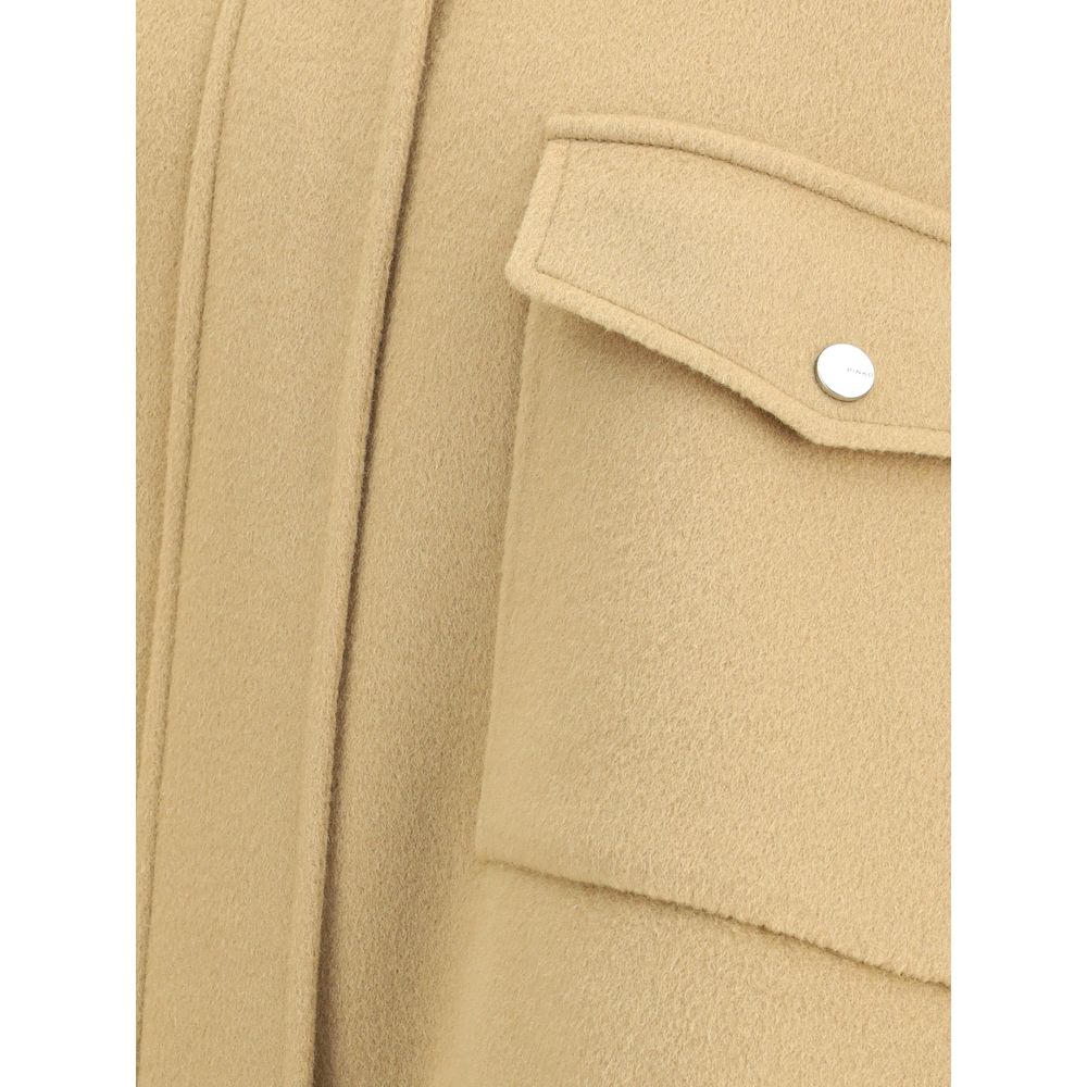 PINKO Beige Wool Coat - Zeiniez