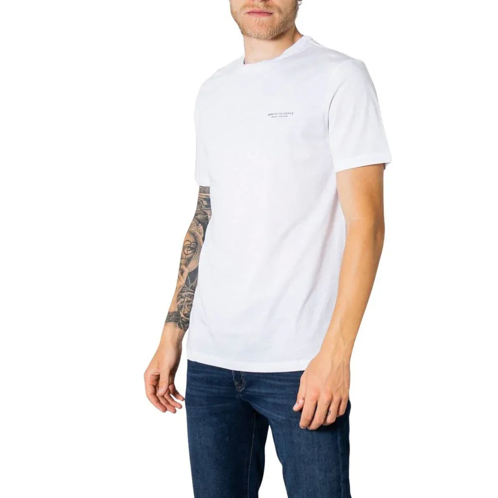 Armani Exchange White Cotton T-Shirt - Zeiniez