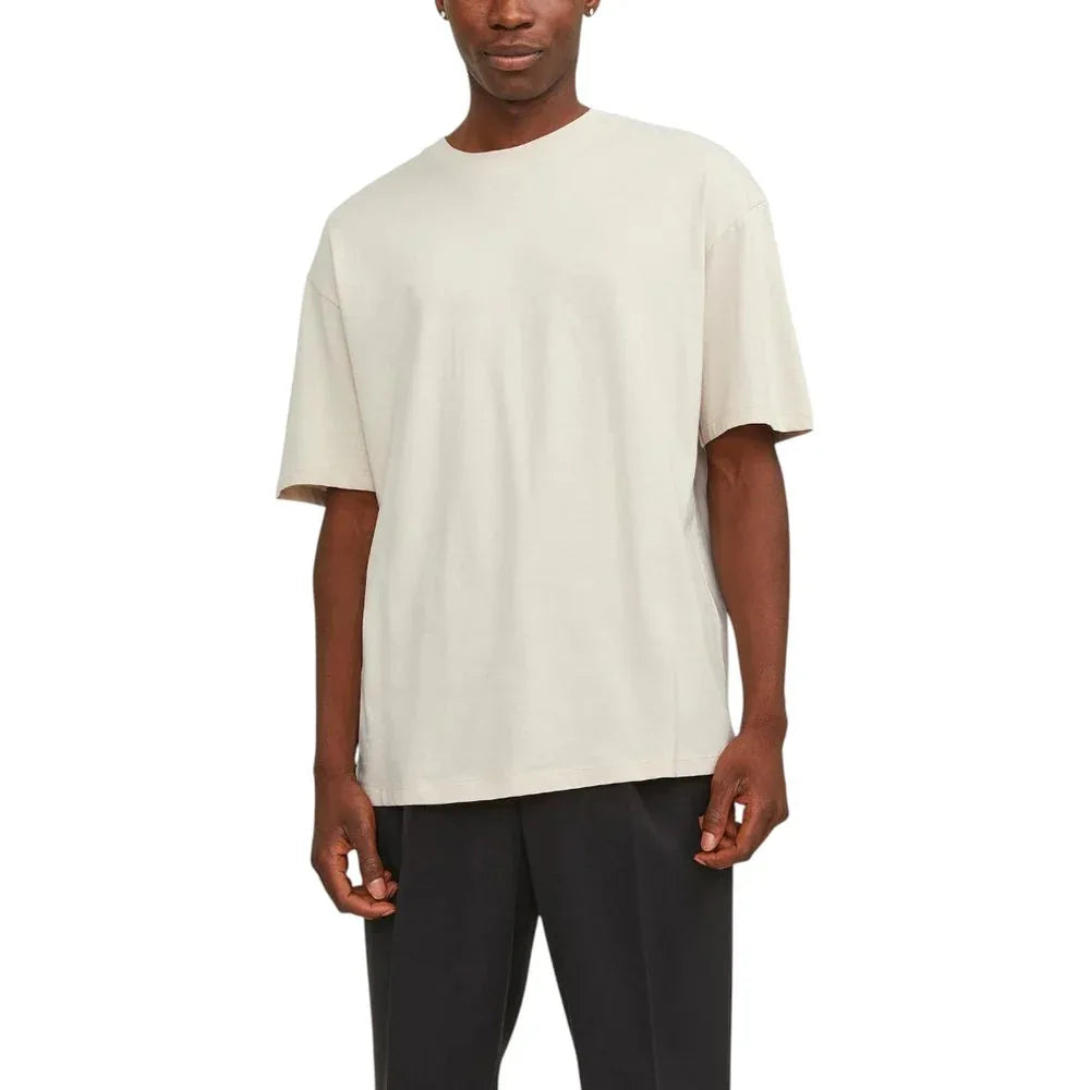Jack Jones Beige Cotton T-Shirt - Zeiniez