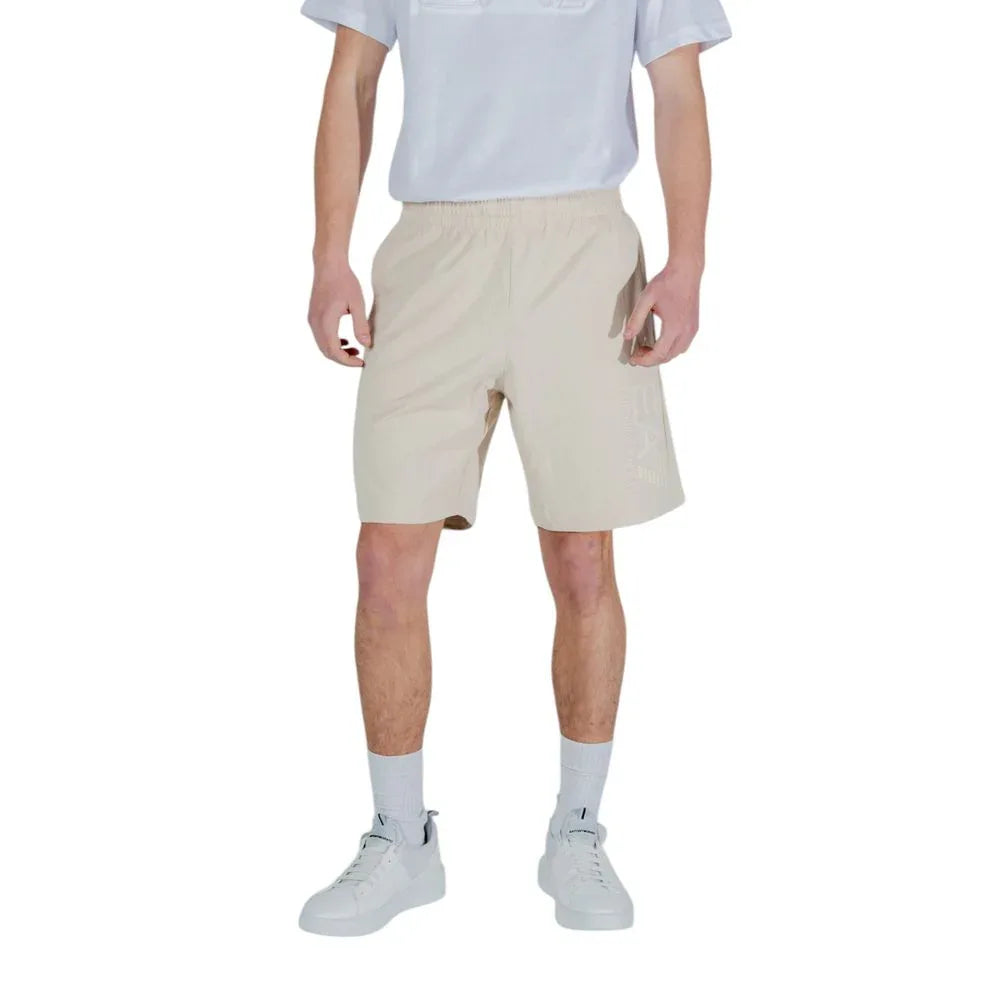 EA7 Emporio Armani Beige Cotton Bermuda Shorts - Zeiniez