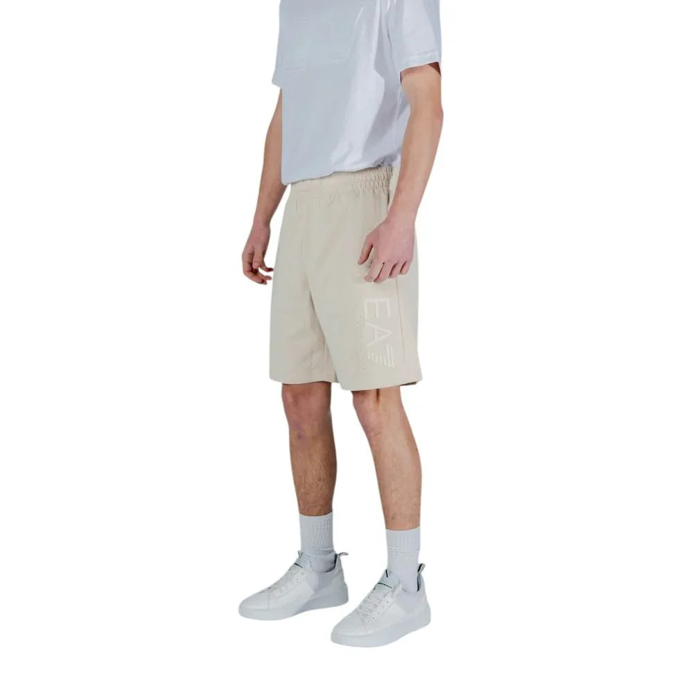 EA7 Emporio Armani Beige Cotton Bermuda Shorts - Zeiniez