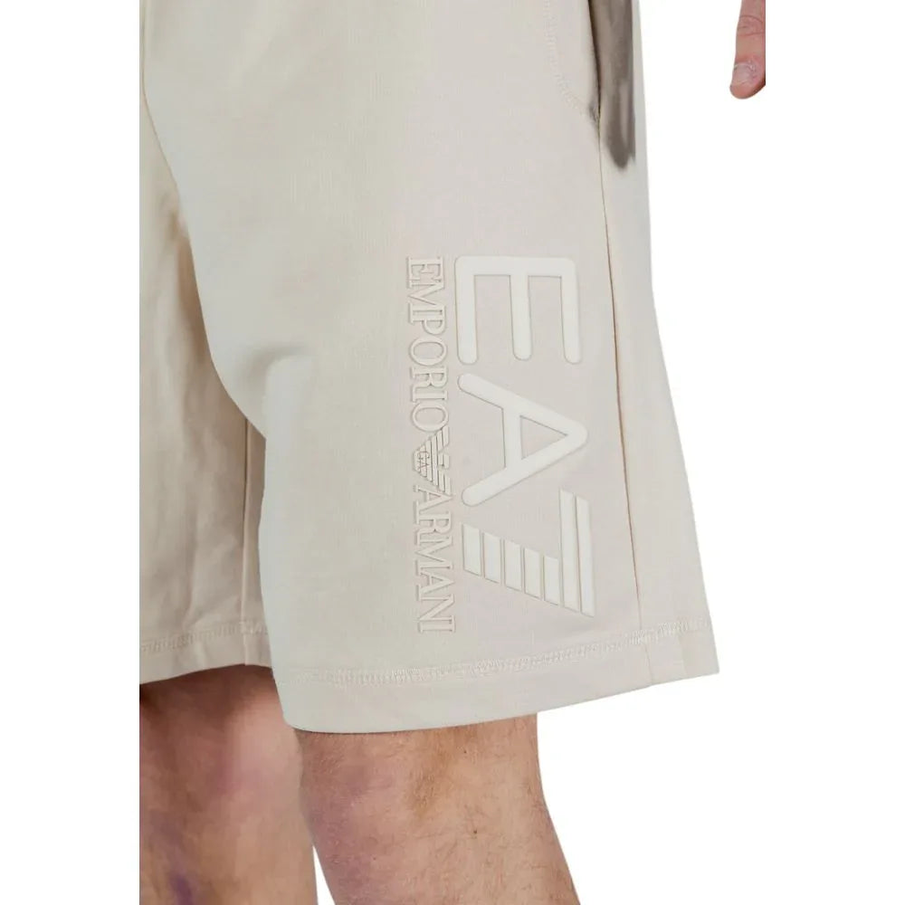 EA7 Emporio Armani Beige Cotton Bermuda Shorts - Zeiniez