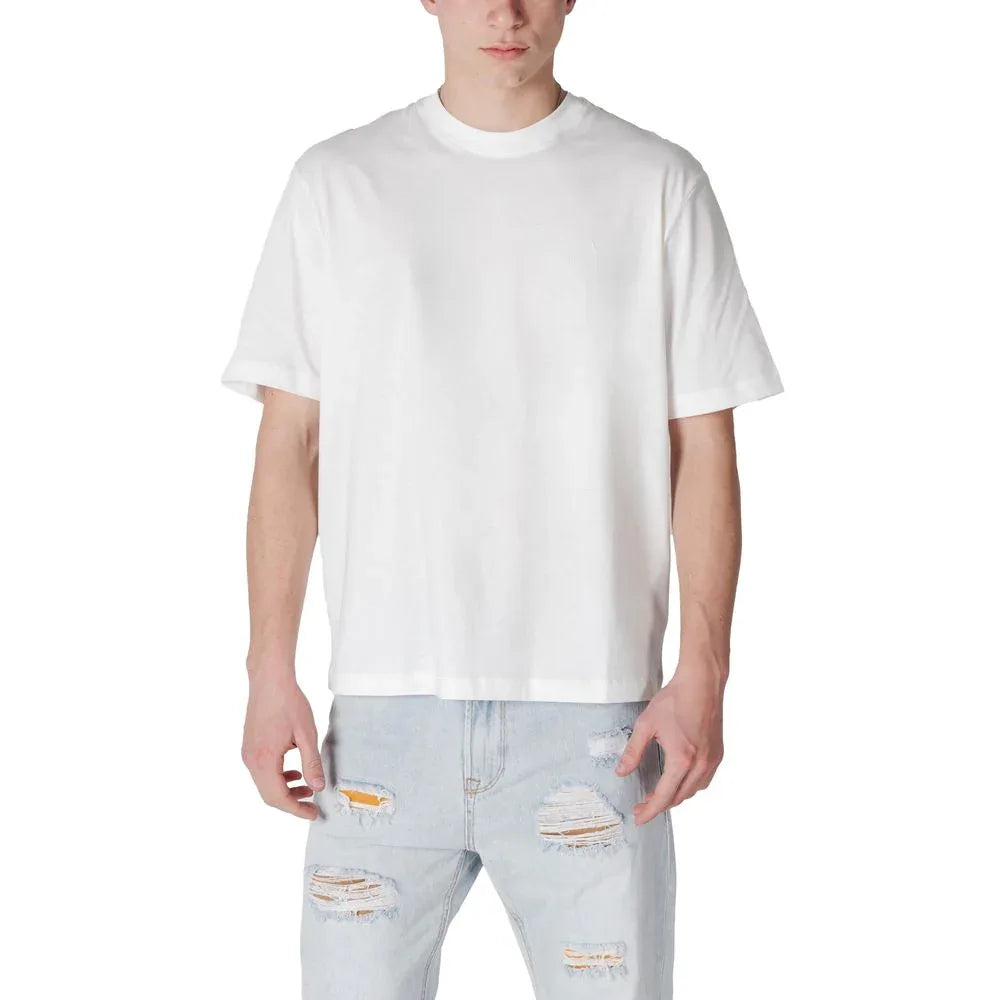 Armani Exchange White Cotton T-Shirt - Zeiniez
