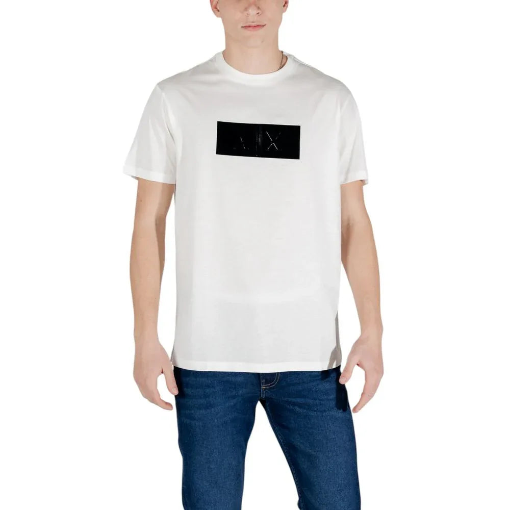 Armani Exchange White Cotton T-Shirt - Zeiniez