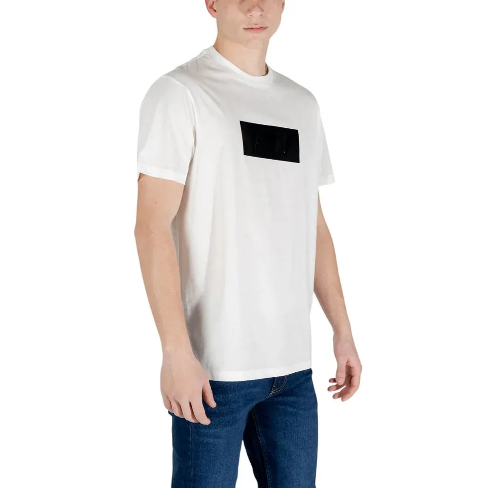 Armani Exchange White Cotton T-Shirt - Zeiniez