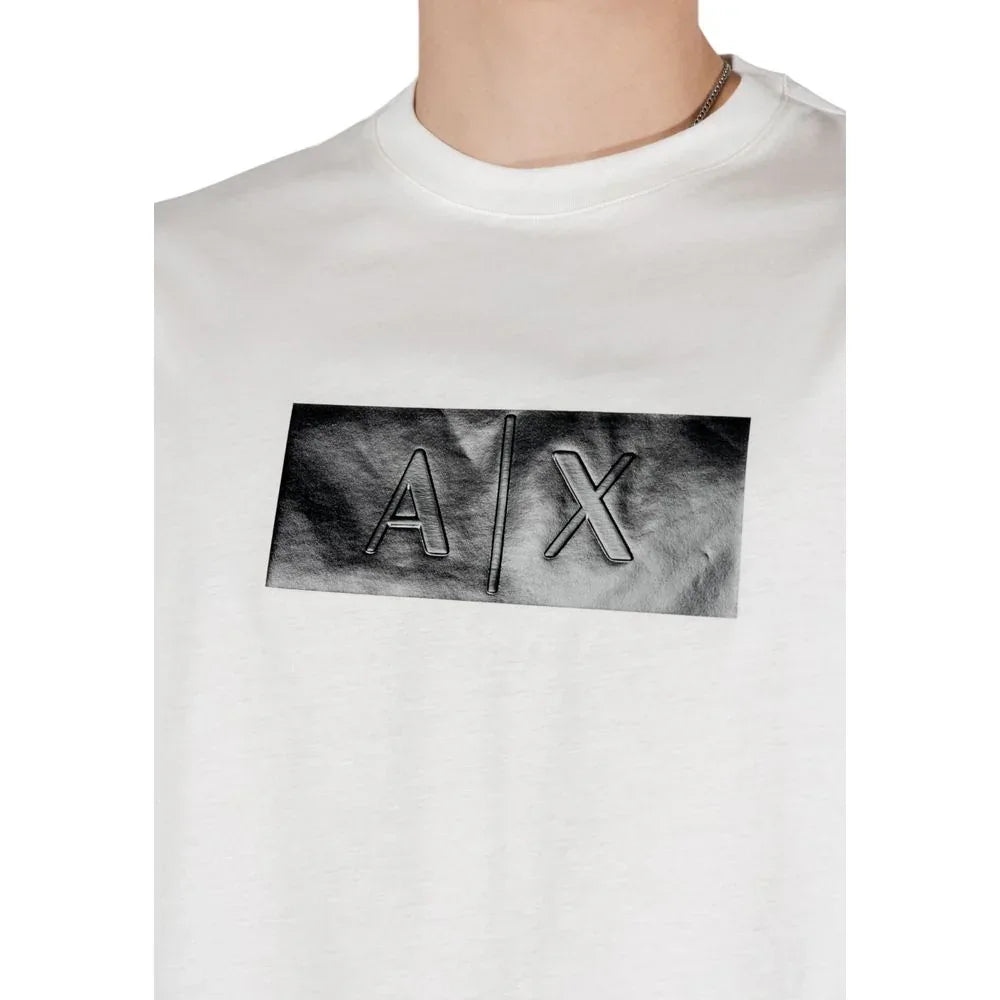 Armani Exchange White Cotton T-Shirt - Zeiniez
