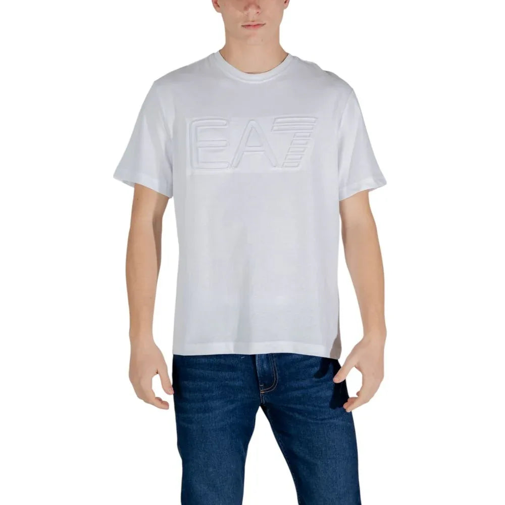 EA7 Emporio Armani White Cotton T-Shirt - Zeiniez