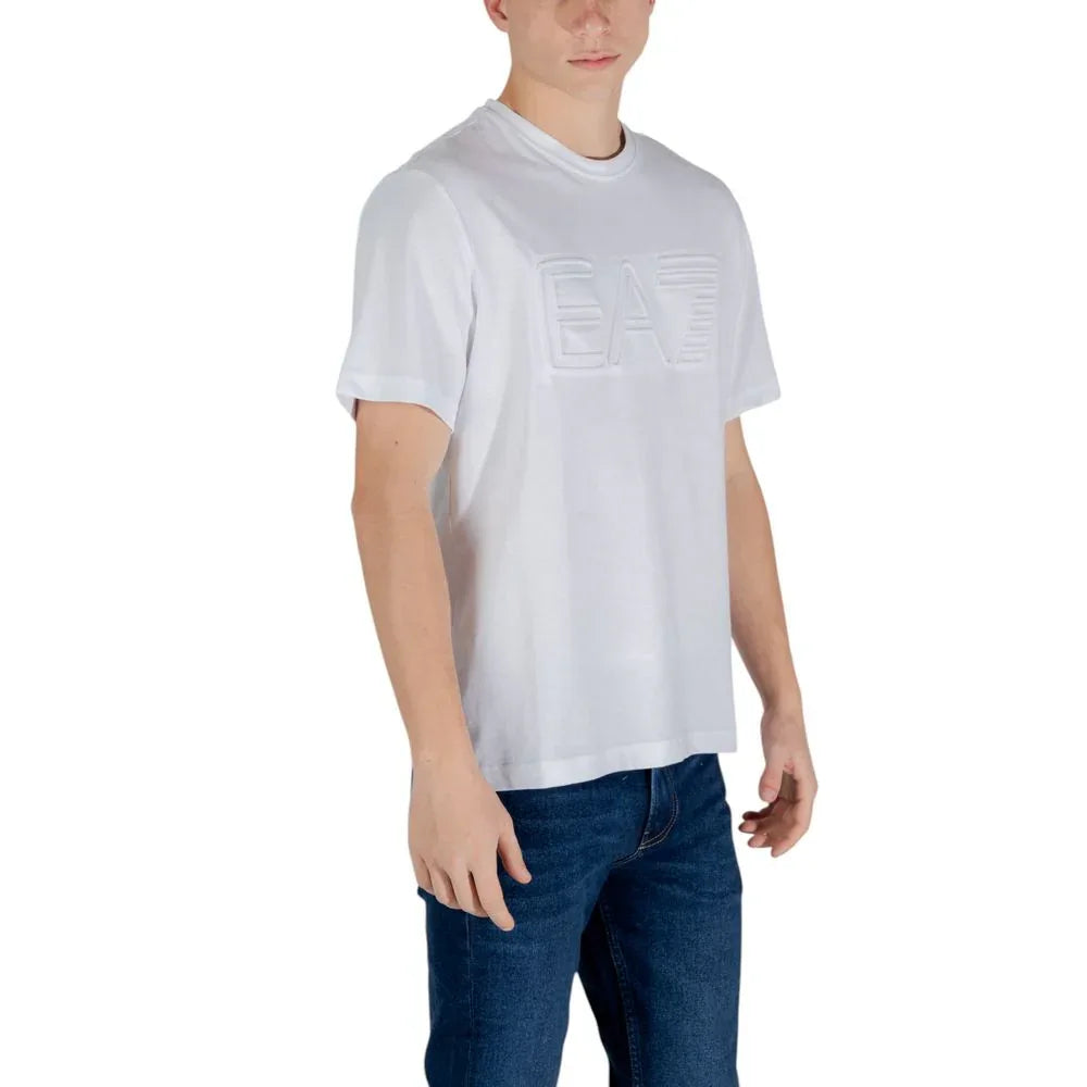 EA7 Emporio Armani White Cotton T-Shirt - Zeiniez