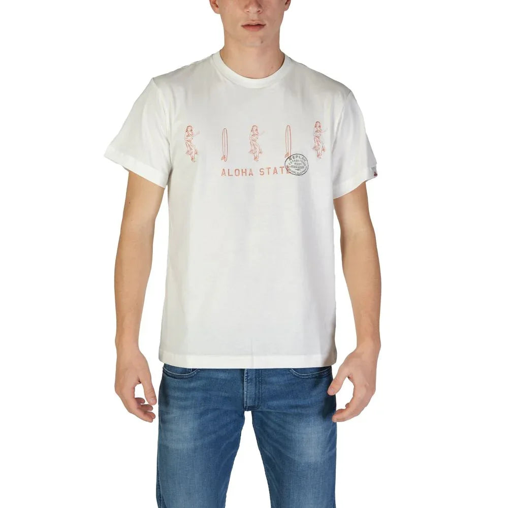 Replay White Cotton T-Shirt - Zeiniez