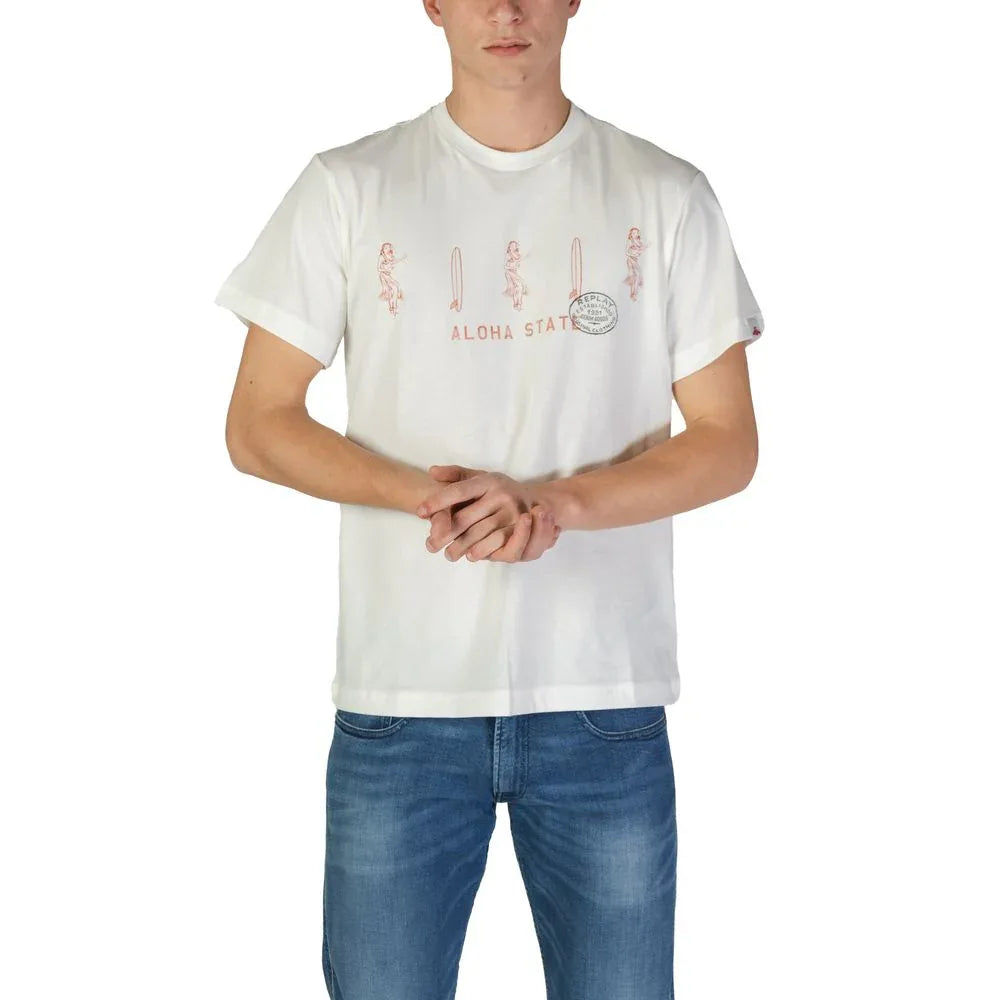 Replay White Cotton T-Shirt - Zeiniez