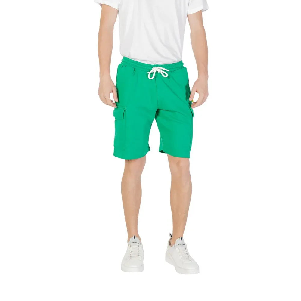 Icon Green Cotton Bermuda Shorts - Zeiniez