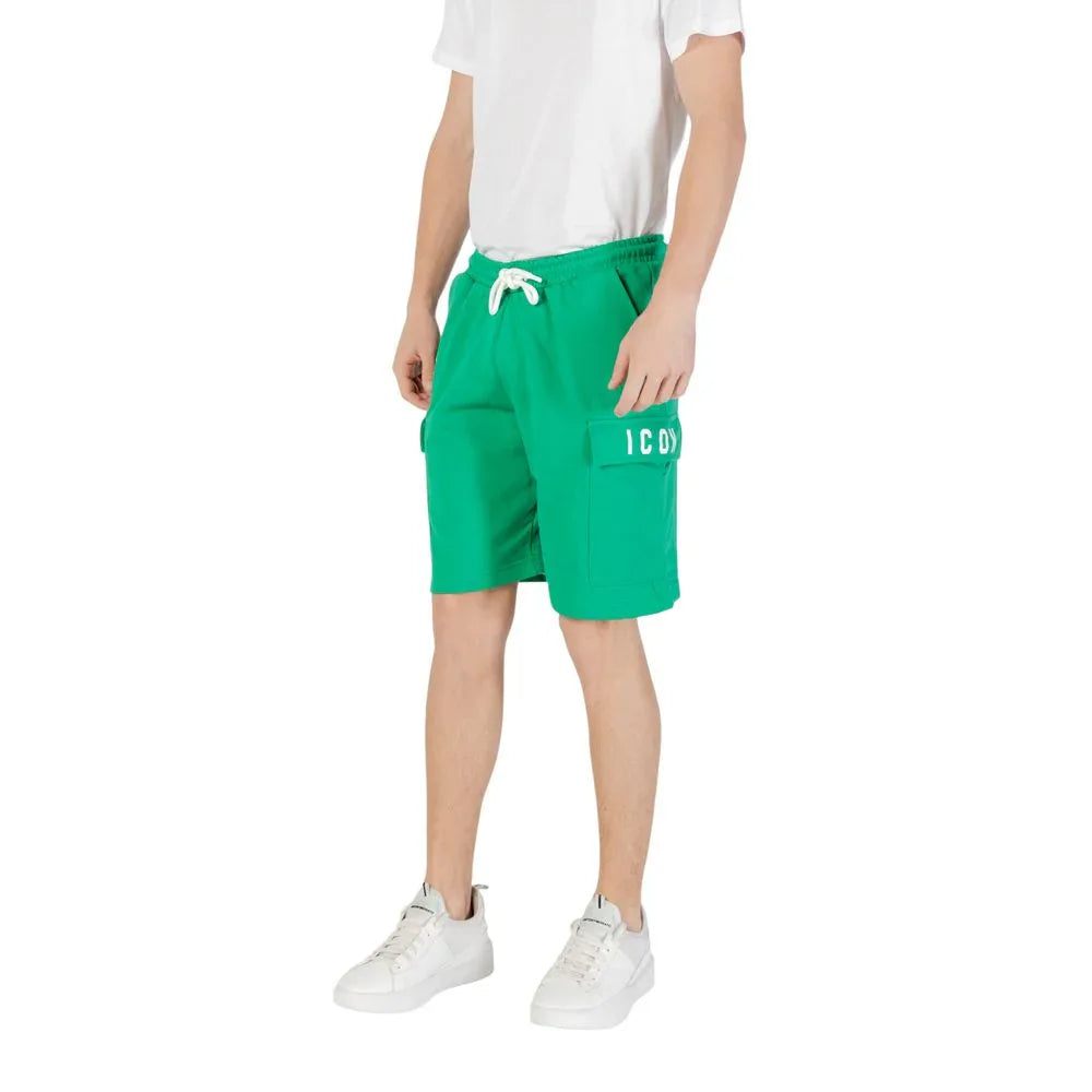 Icon Green Cotton Bermuda Shorts - Zeiniez