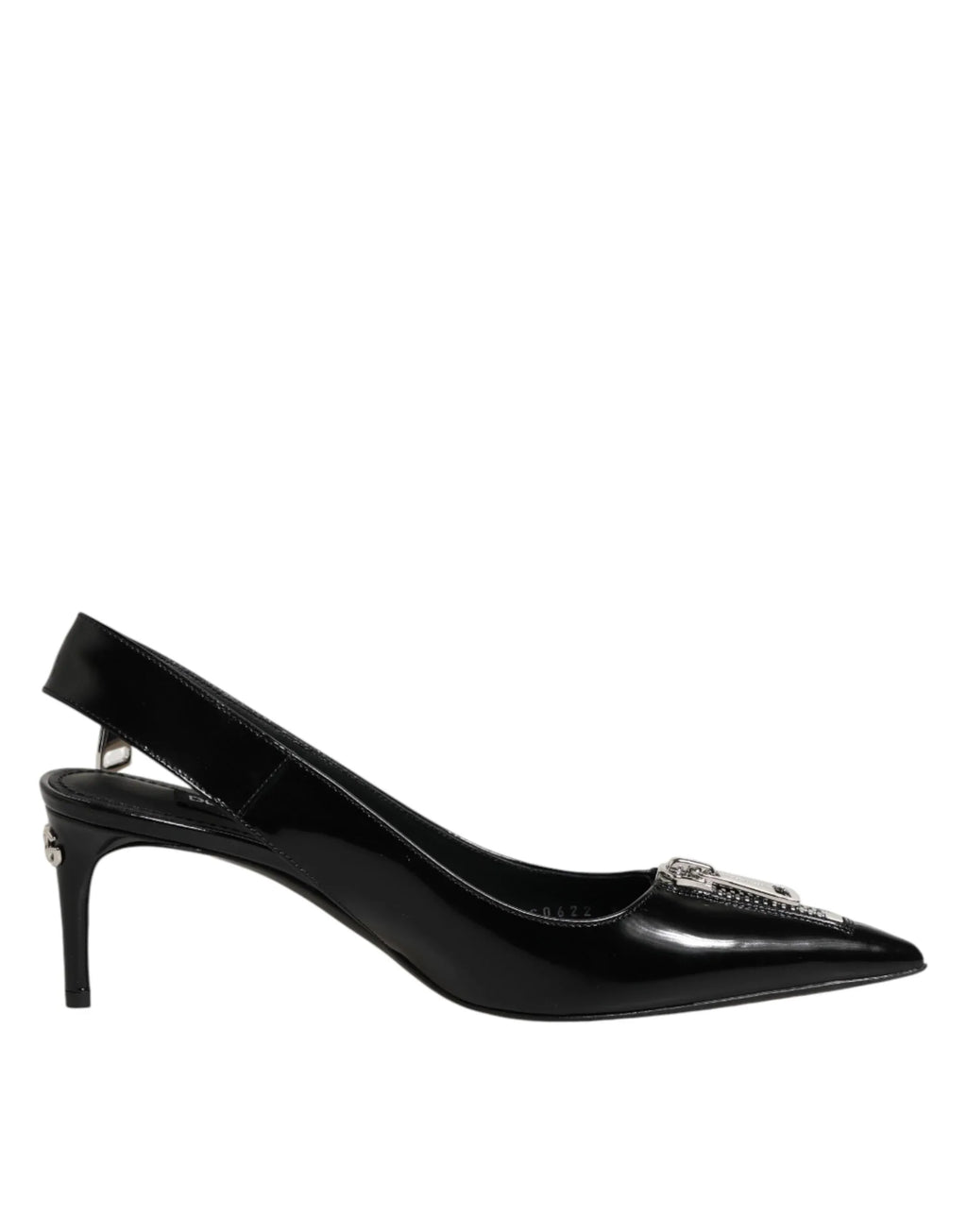 Dolce & Gabbana Black Zipper Leather Heels Slingbacks Shoes - Zeiniez