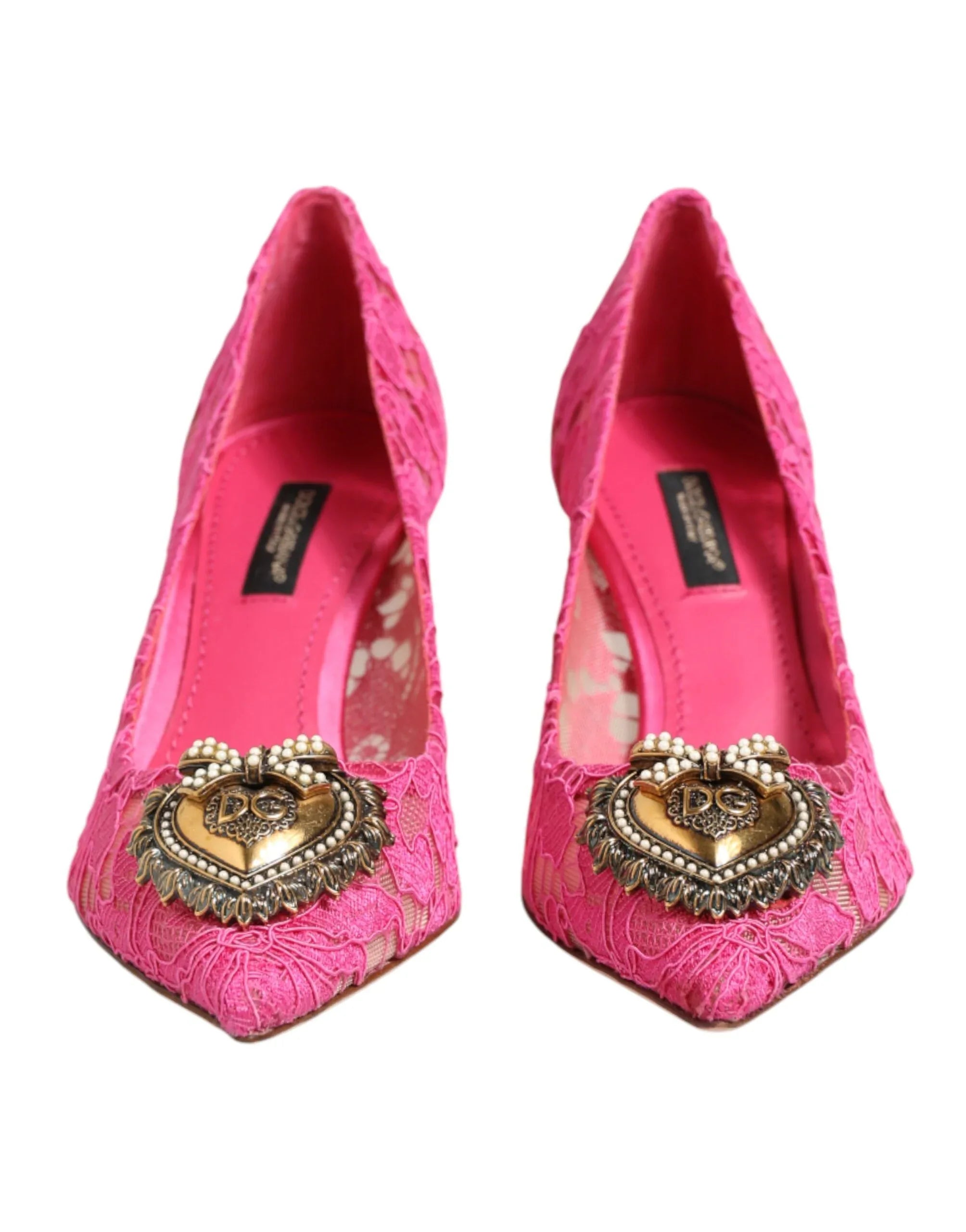 Dolce & Gabbana Pink Taormina Lace DEVOTION Pumps Shoes - Zeiniez