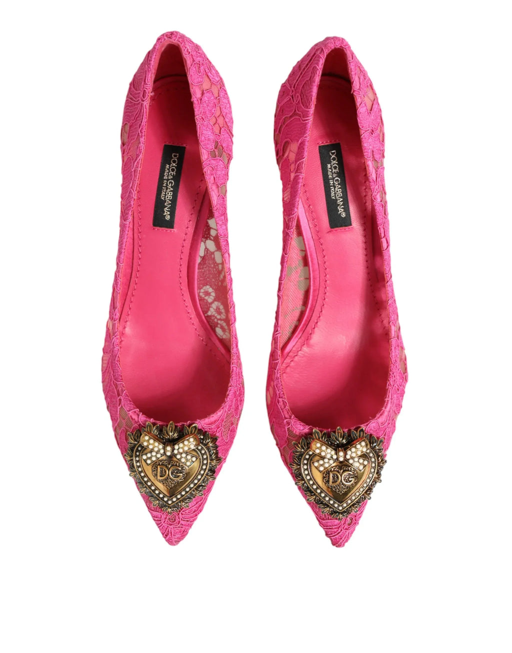Dolce & Gabbana Pink Taormina Lace DEVOTION Pumps Shoes - Zeiniez