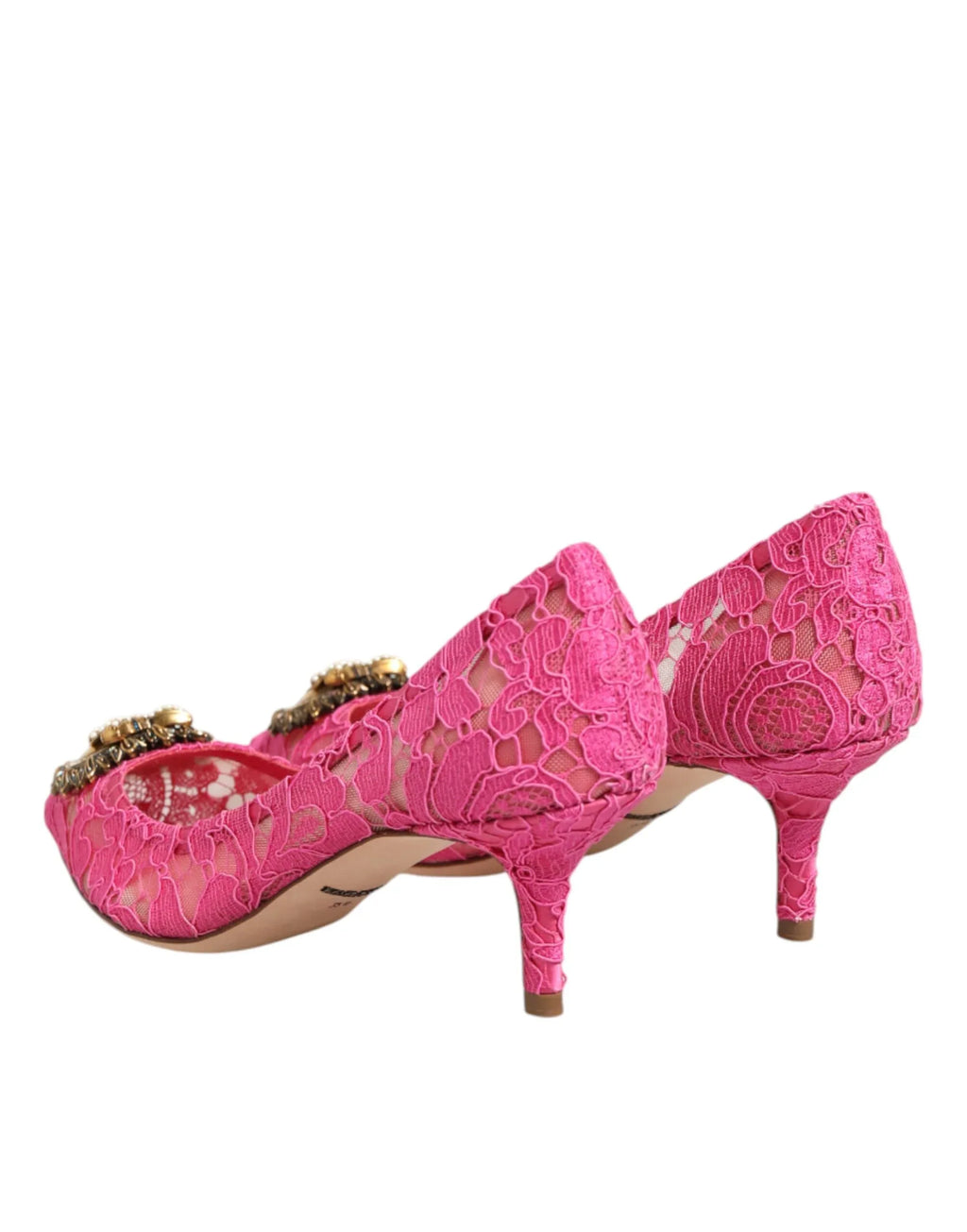 Dolce & Gabbana Pink Taormina Lace DEVOTION Pumps Shoes - Zeiniez