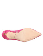 Dolce & Gabbana Pink Taormina Lace DEVOTION Pumps Shoes - Zeiniez