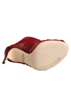 Dolce & Gabbana Red Tulle Ankle Boots Stiletto Heels Shoes - Zeiniez