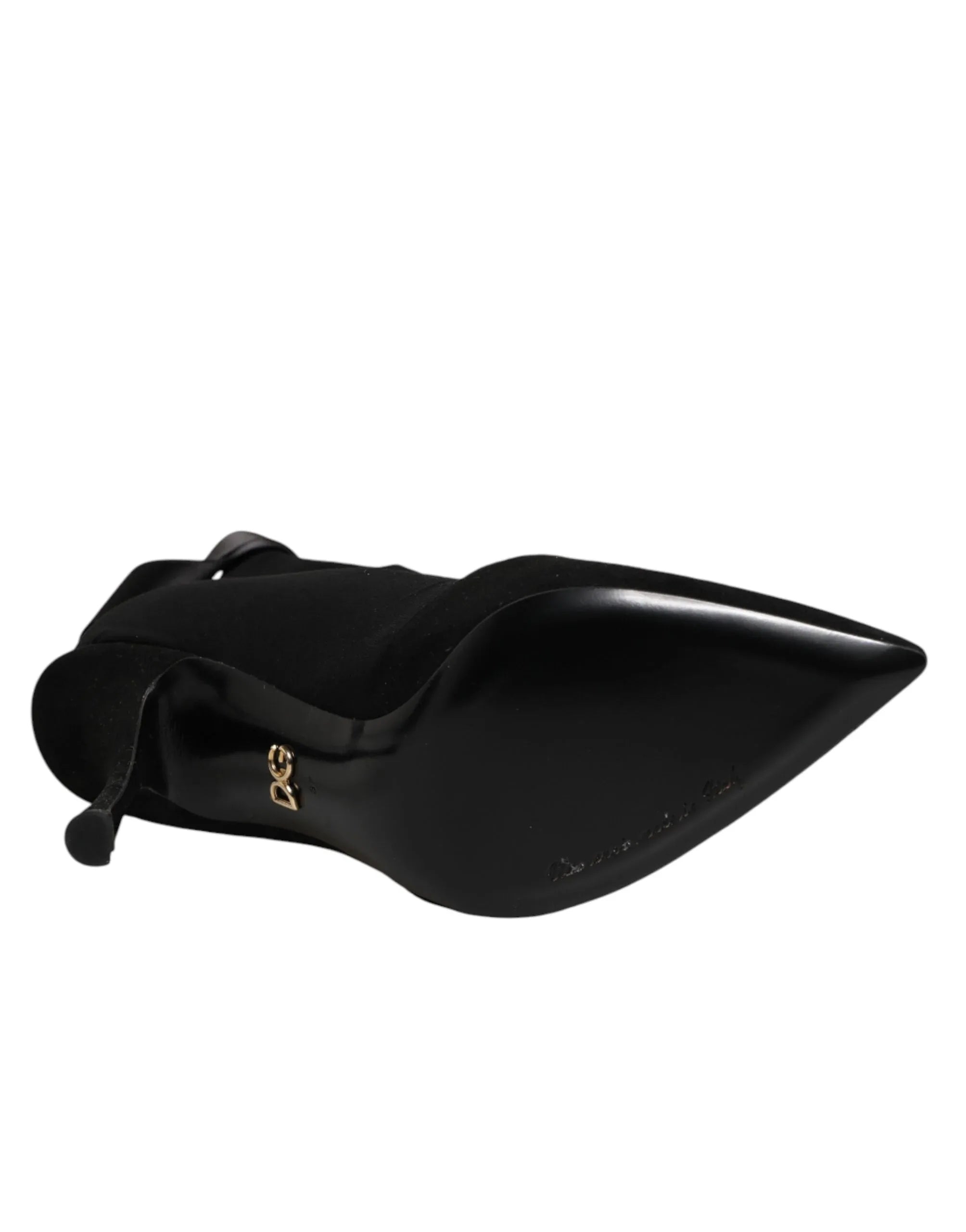 Dolce & Gabbana Black Stiletto Heels Lace Up Boots Shoes - Zeiniez