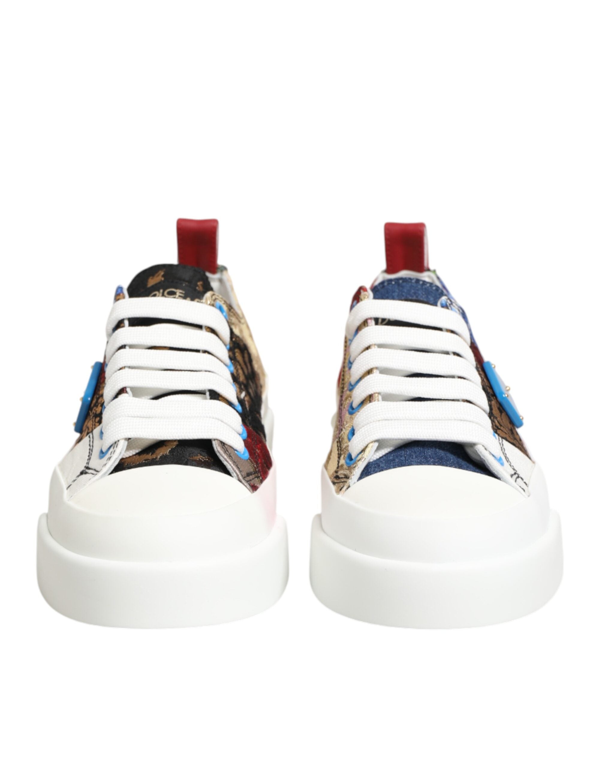 Dolce & Gabbana Multicolor Patchwork Low Top Sneakers Shoes - Zeiniez