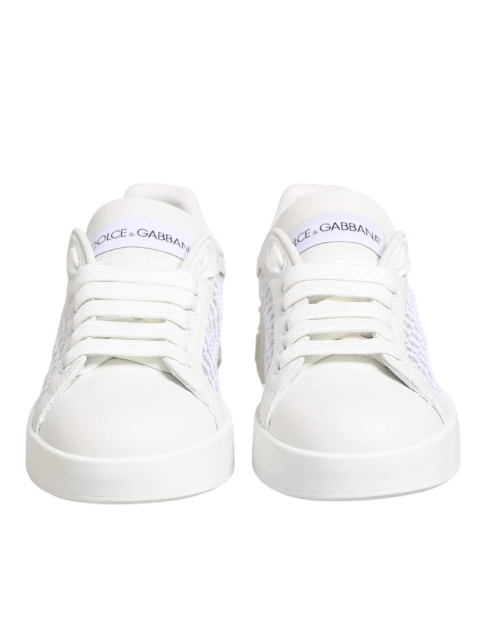 Dolce & Gabbana White Mesh Inserts Low Top Sneakers Shoes - Zeiniez
